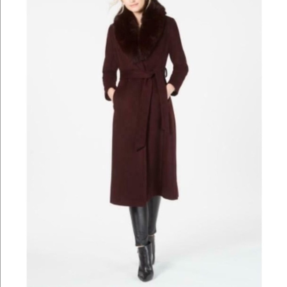 Forecaster Fox Fur Collar Wrap Coat